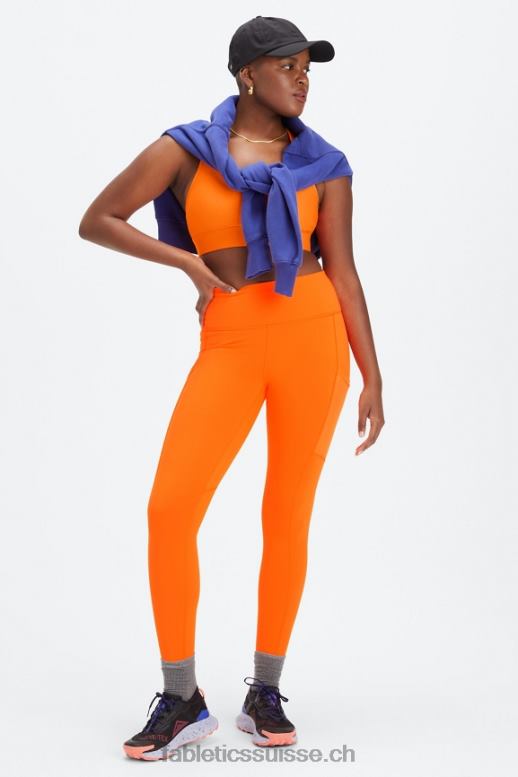 femmes soutien-gorge de sport à impact moyen en déplacement 114 B0B6R1749 orange clignotant Fabletics