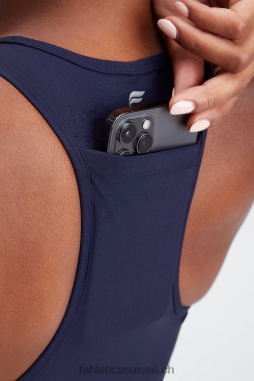 femmes soutien-gorge de sport à impact moyen en déplacement 114 B0B6R1752 bleu marine profond Fabletics