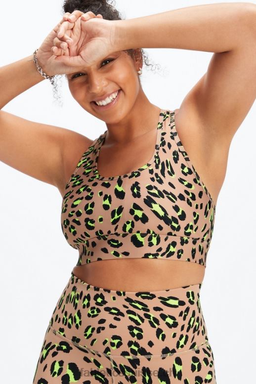femmes soutien-gorge de sport à impact moyen en déplacement 114 B0B6R1753 lion ondulé du désert Fabletics