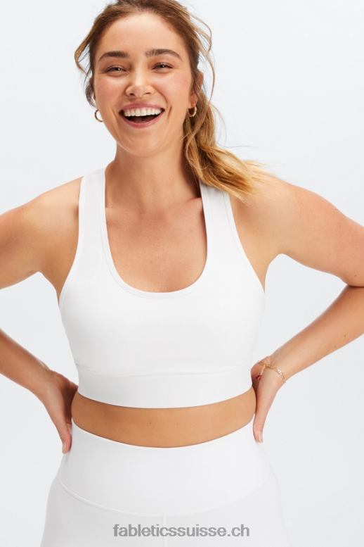 femmes soutien-gorge de sport à impact moyen en déplacement 115 B0B6R1754 blanc brillant Fabletics