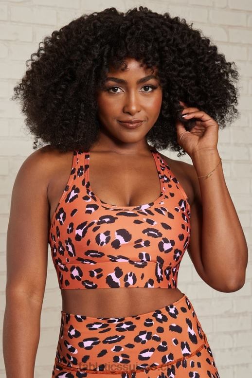 femmes soutien-gorge de sport à impact moyen en déplacement 115 B0B6R1755 lion ondulé ocre brûlé Fabletics