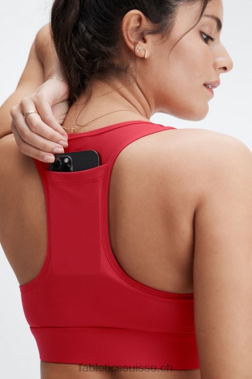femmes soutien-gorge de sport à impact moyen en déplacement 115 B0B6R1760 haute rouge Fabletics