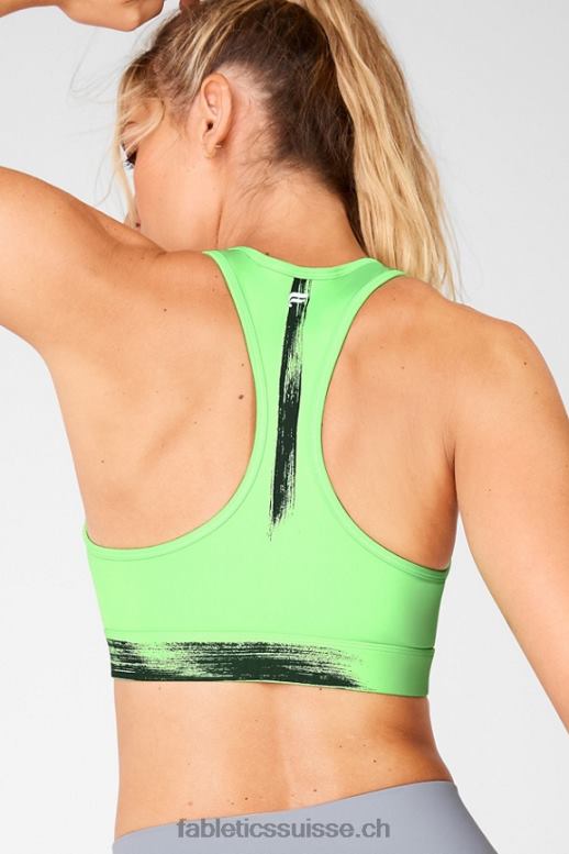 femmes soutien-gorge de sport à impact moyen imprimé sauge B0B6R1941 perruche/coup de pinceau Fabletics