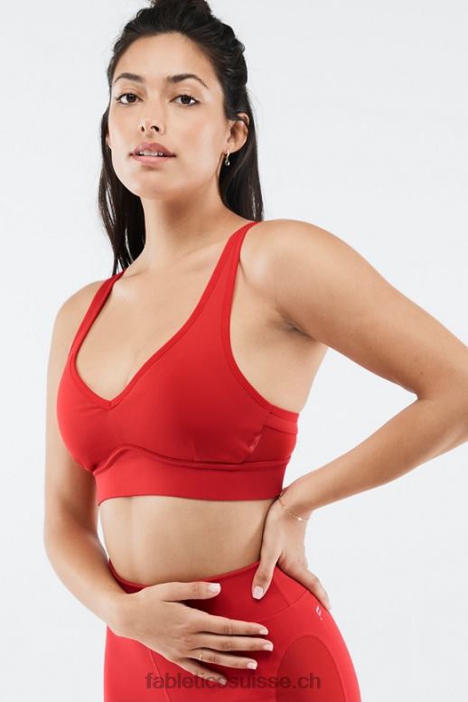 femmes soutien-gorge de sport à impact moyen khloe B0B6R1893 pomme rouge Fabletics