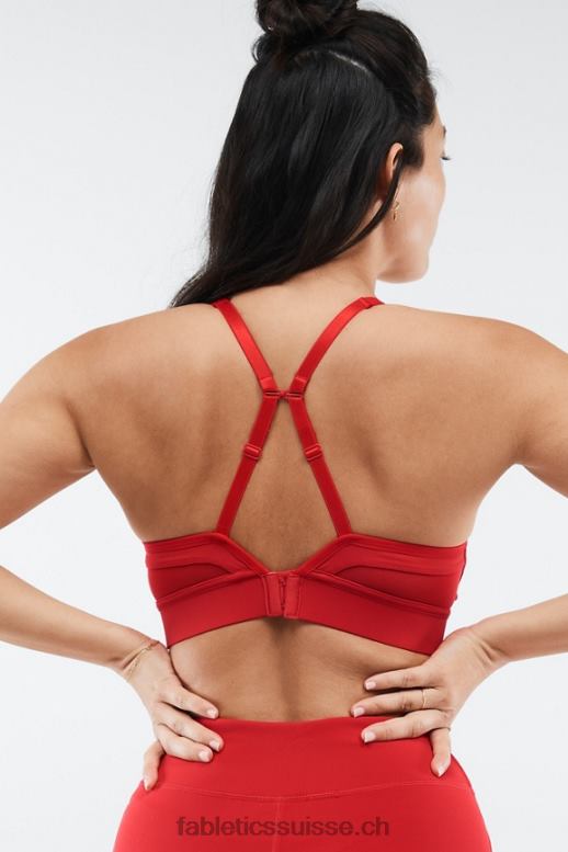 femmes soutien-gorge de sport à impact moyen khloe B0B6R1893 pomme rouge Fabletics