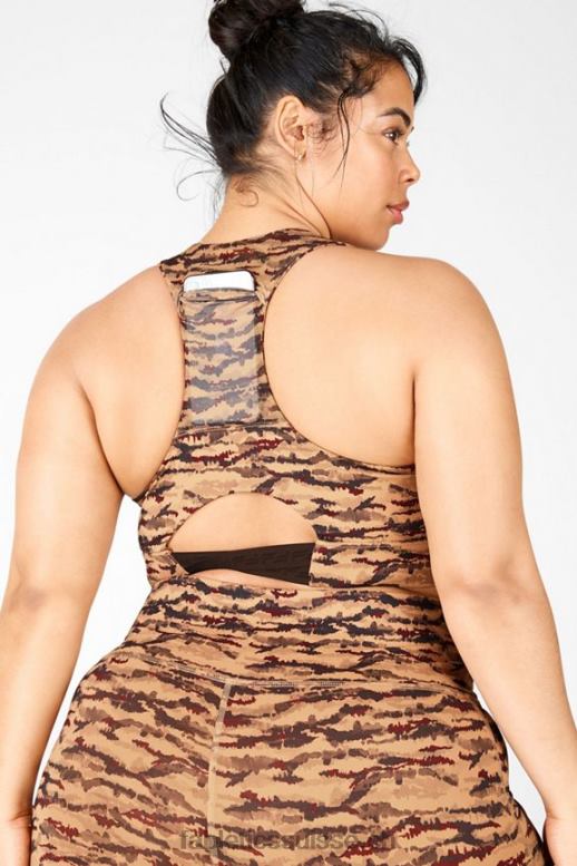 femmes soutien-gorge de sport à impact moyen midi on-the-go 131 B0B6R1843 logo tigresse de cacao/cacao Fabletics