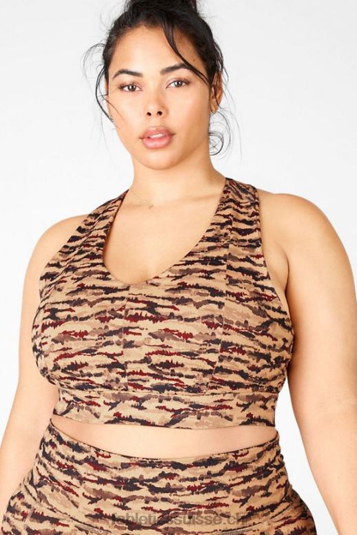 femmes soutien-gorge de sport à impact moyen midi on-the-go 131 B0B6R1843 logo tigresse de cacao/cacao Fabletics