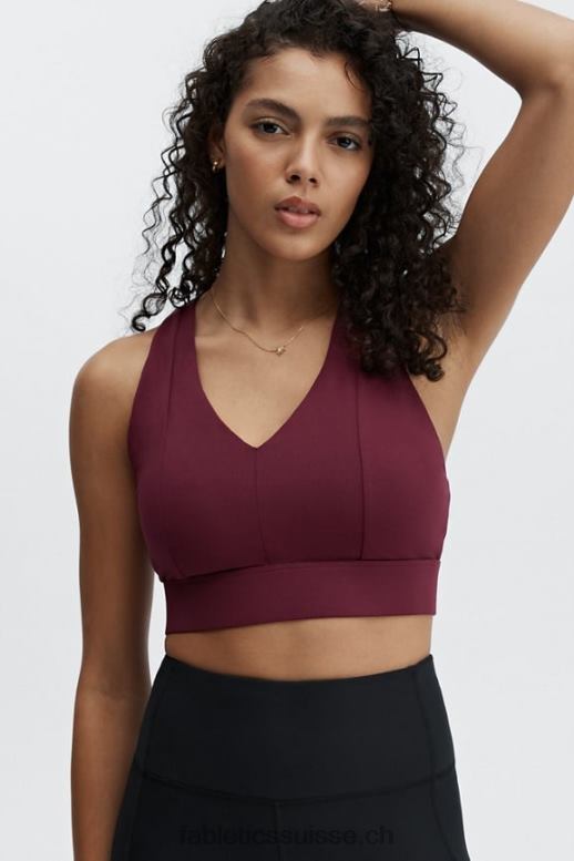 femmes soutien-gorge de sport mi-long à impact moyen 129 B0B6R1834 logo vin de porto/vin de porto Fabletics