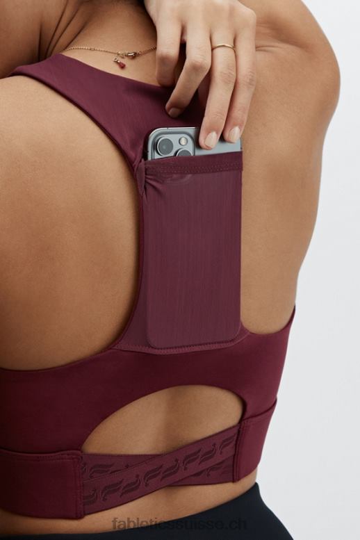femmes soutien-gorge de sport mi-long à impact moyen 129 B0B6R1834 logo vin de porto/vin de porto Fabletics