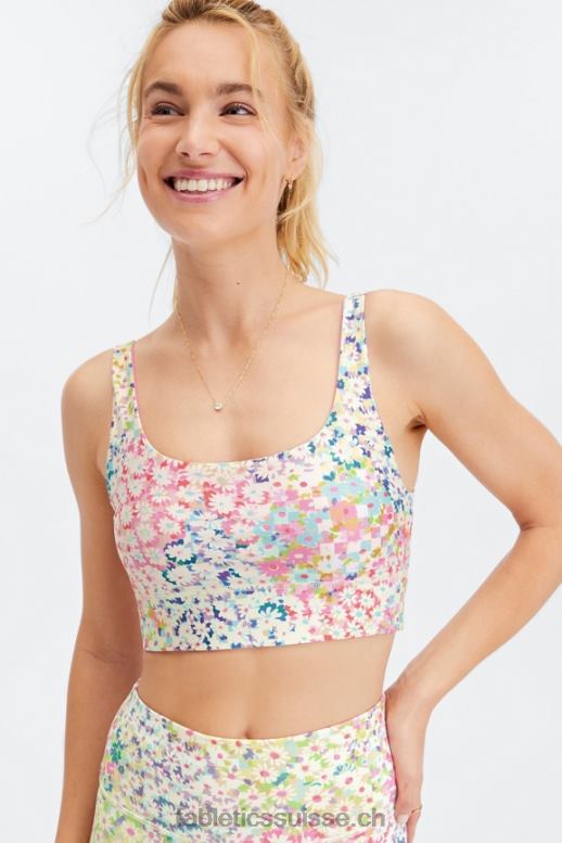 femmes soutien-gorge de sport midi réversible harlyn à impact moyen B0B6R1852 patchwork marguerite/marbre rose Fabletics