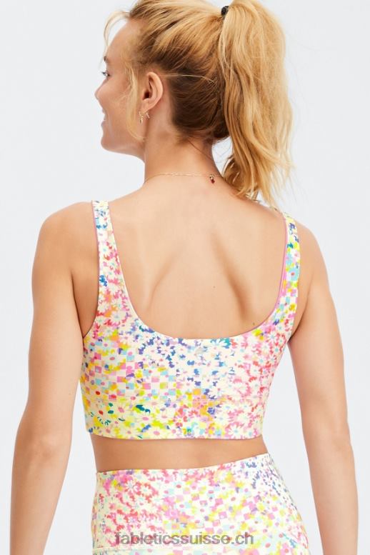 femmes soutien-gorge de sport midi réversible harlyn à impact moyen B0B6R1852 patchwork marguerite/marbre rose Fabletics