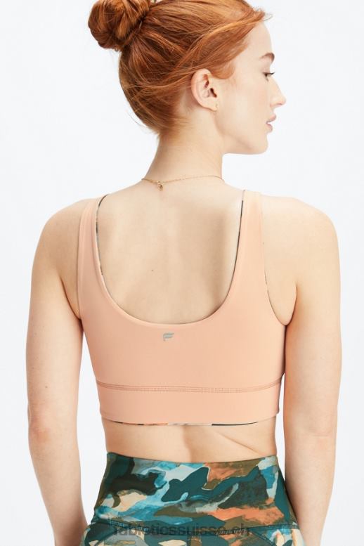 femmes soutien-gorge de sport midi réversible harlyn à impact moyen B0B6R1855 pinceau camo/teinte rose Fabletics
