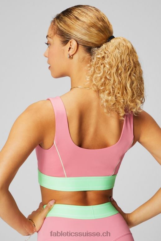 femmes soutien-gorge de sport passepoilé impact moyen B0B6R1815 fard à joues/lime sucrée Fabletics
