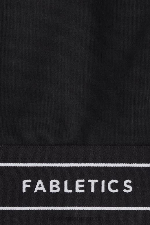 femmes soutien-gorge de sport passepoilé impact moyen B0B6R1816 logo noir/blanc classique Fabletics