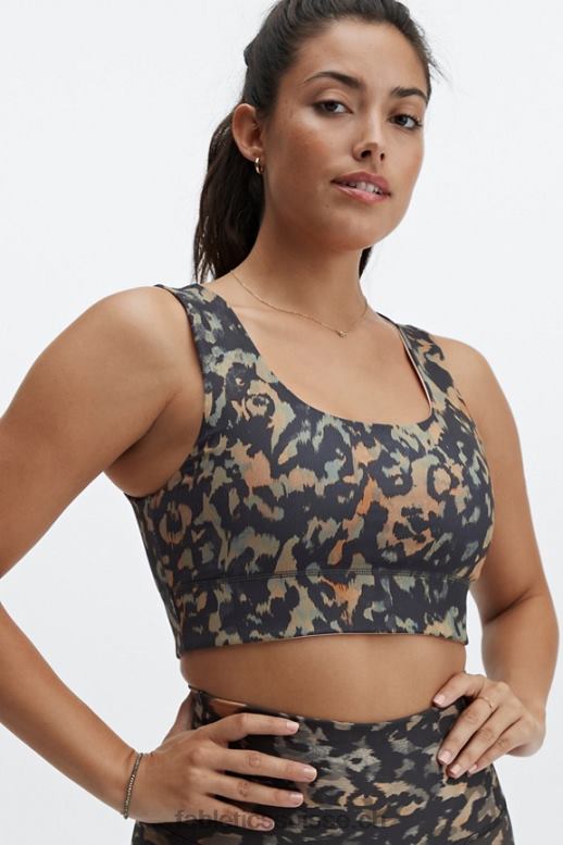 femmes soutien-gorge de sport réversible à impact moyen harlow B0B6R1866 camouflage sauvage/gaia Fabletics