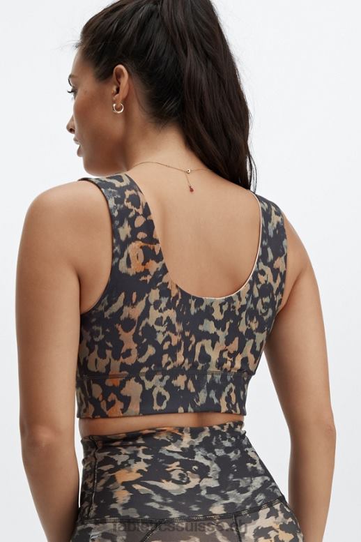 femmes soutien-gorge de sport réversible à impact moyen harlow B0B6R1866 camouflage sauvage/gaia Fabletics