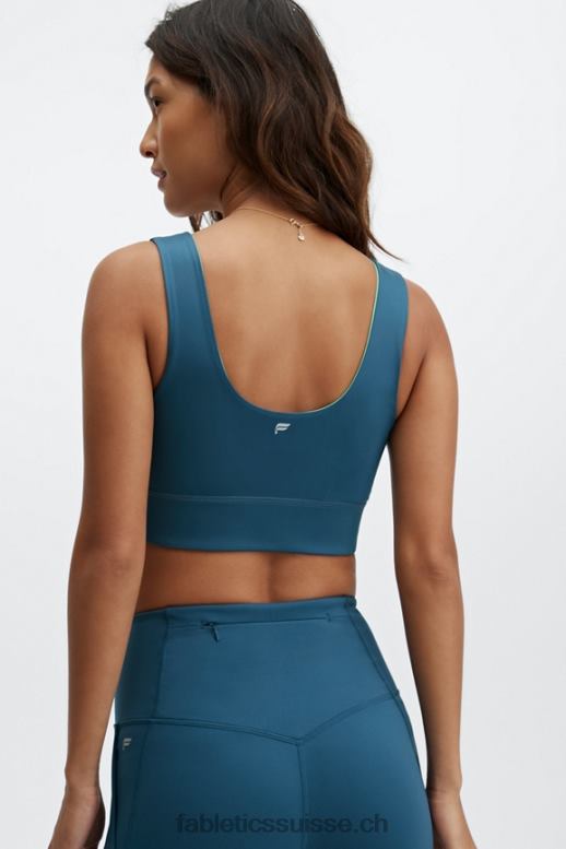 femmes soutien-gorge de sport réversible à impact moyen harlow B0B6R1868 sarcelle de minuit/feuille de printemps Fabletics