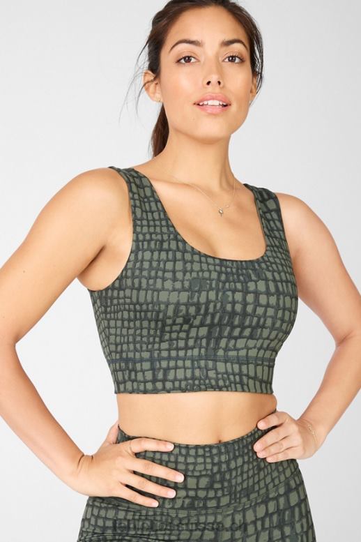 femmes soutien-gorge de sport réversible à impact moyen harlow B0B6R1869 safari crocodile/safari Fabletics