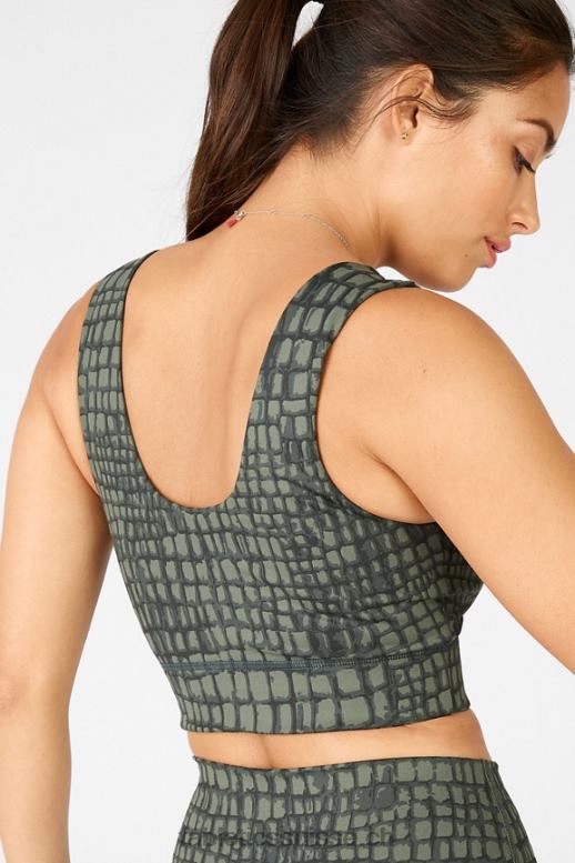 femmes soutien-gorge de sport réversible à impact moyen harlow B0B6R1869 safari crocodile/safari Fabletics