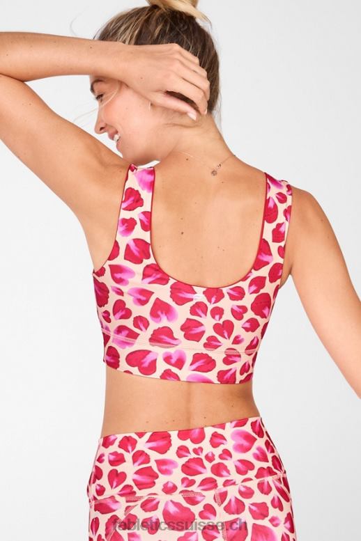 femmes soutien-gorge de sport réversible à impact moyen harlow B0B6R1873 kaki/ pétales de rose Fabletics