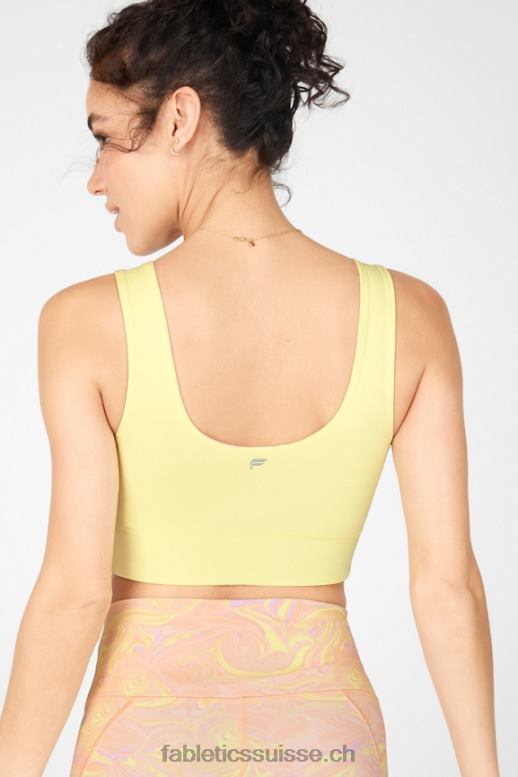 femmes soutien-gorge de sport réversible à impact moyen harlow B0B6R1874 marbre/crème citron Fabletics