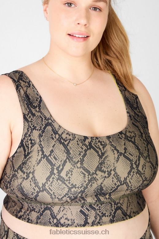 femmes soutien-gorge de sport réversible à impact moyen harlow B0B6R1877 reptile vert/feuille Fabletics
