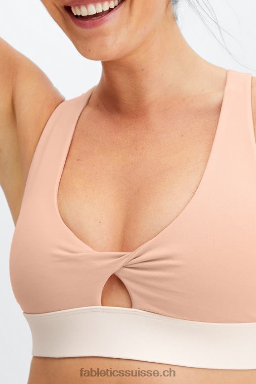 femmes soutien-gorge de sport twist oasis 108 B0B6R1717 teinte rose/aigrette Fabletics