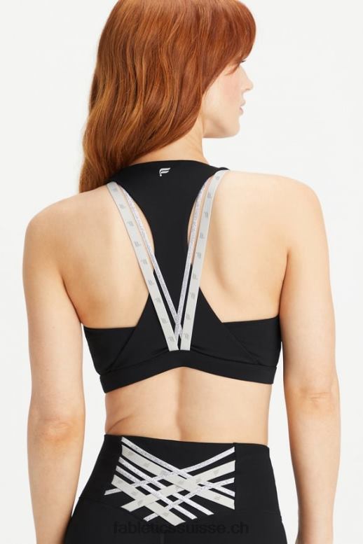 femmes soutien-gorge sport impact moyen boost 120 B0B6R1781 noir/argent réfléchissant Fabletics