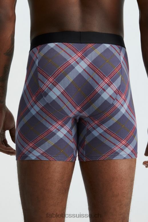 Hommes le boxer 24-7 199 B0B6R3771 tartan bleu marine classique Fabletics