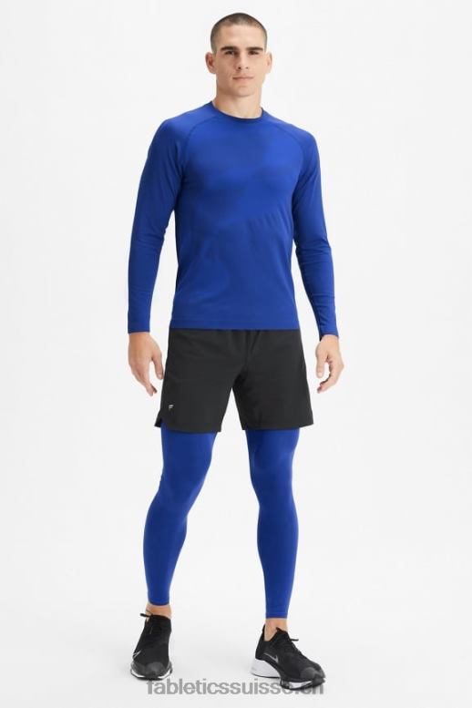 Hommes la couche de base serrée sur toute la longueur B0B6R3117 bleu français Fabletics
