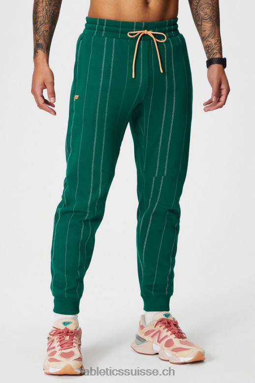 Hommes le jogger incontournable B0B6R3093 bande de texture vert fairway Fabletics