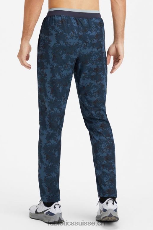 Hommes le pantalon fondamental B0B6R3078 camo bleu marine classique Fabletics