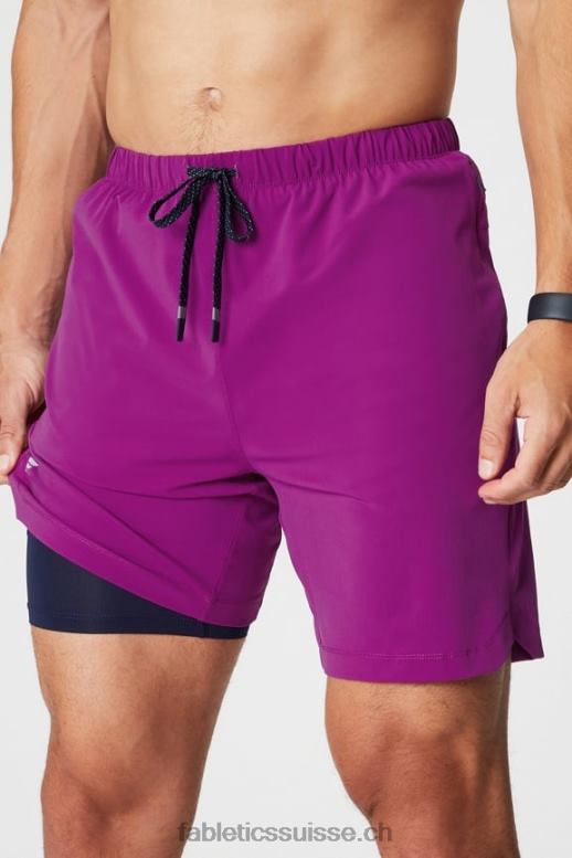 Hommes celui court (doublé) 139 B0B6R3170 aubergine Fabletics