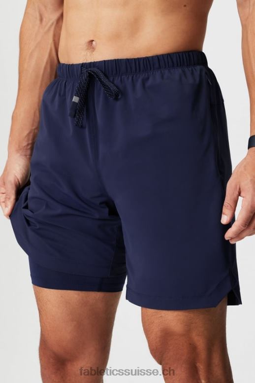 Hommes celui court (doublé) 140 B0B6R3172 bleu marine profond Fabletics