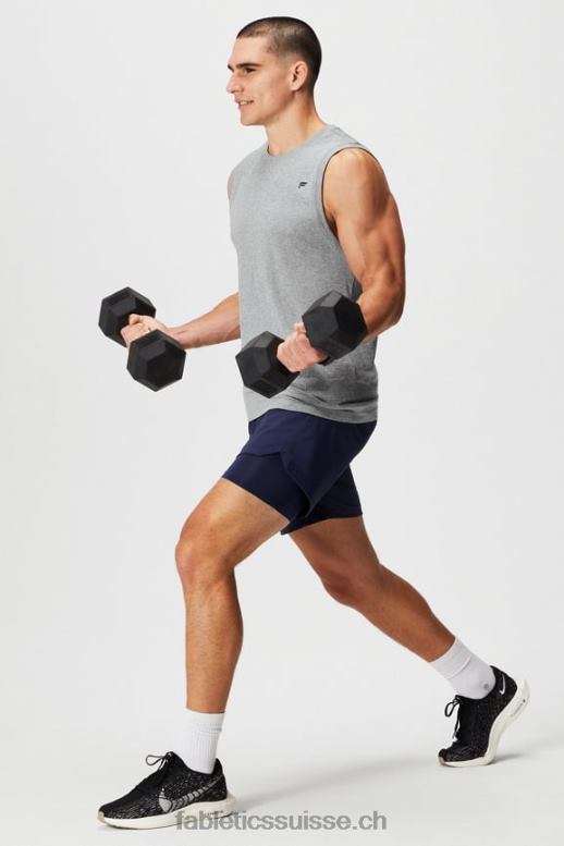 Hommes celui court (doublé) 140 B0B6R3172 bleu marine profond Fabletics