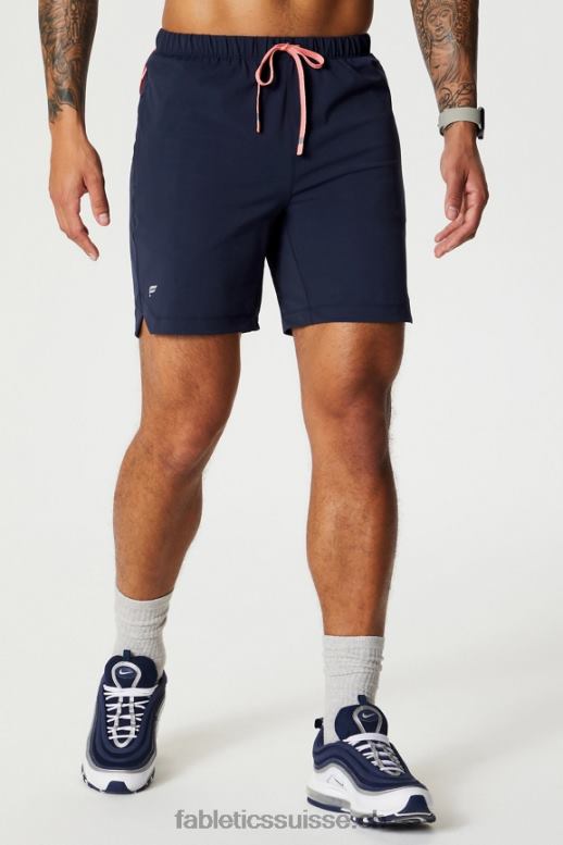 Hommes celui court (doublé) 140 B0B6R3175 bleu marine profond/multi spraydient Fabletics