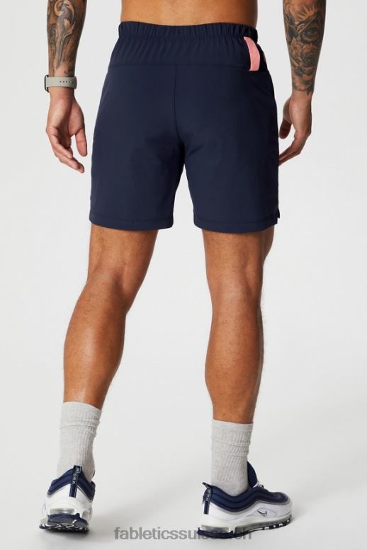 Hommes celui court (doublé) 140 B0B6R3175 bleu marine profond/multi spraydient Fabletics