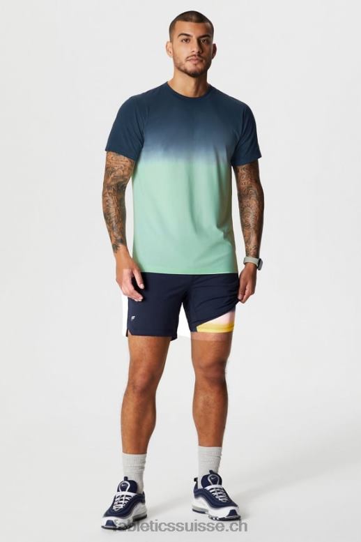 Hommes celui court (doublé) 140 B0B6R3175 bleu marine profond/multi spraydient Fabletics