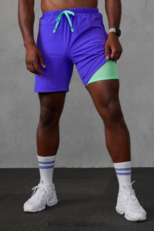 Hommes celui court (doublé) 141 B0B6R3178 extrême royal Fabletics