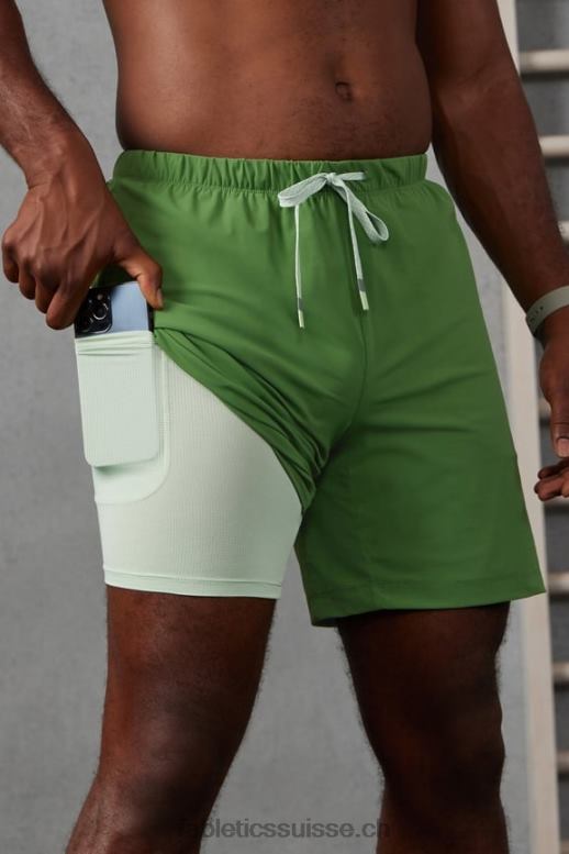 Hommes celui court (doublé) 141 B0B6R3179 néo olive Fabletics