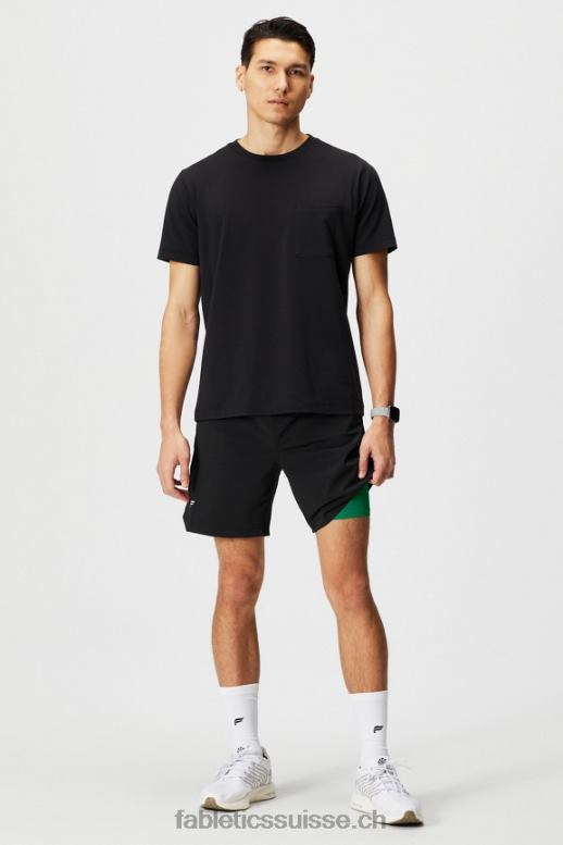 Hommes celui court (doublé) 141 B0B6R3181 noir/vert herbe Fabletics