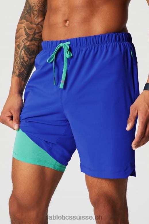 Hommes celui court (doublé) 142 B0B6R3182 bleu oxford Fabletics