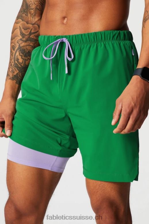 Hommes celui court (doublé) 142 B0B6R3183 vert Fabletics