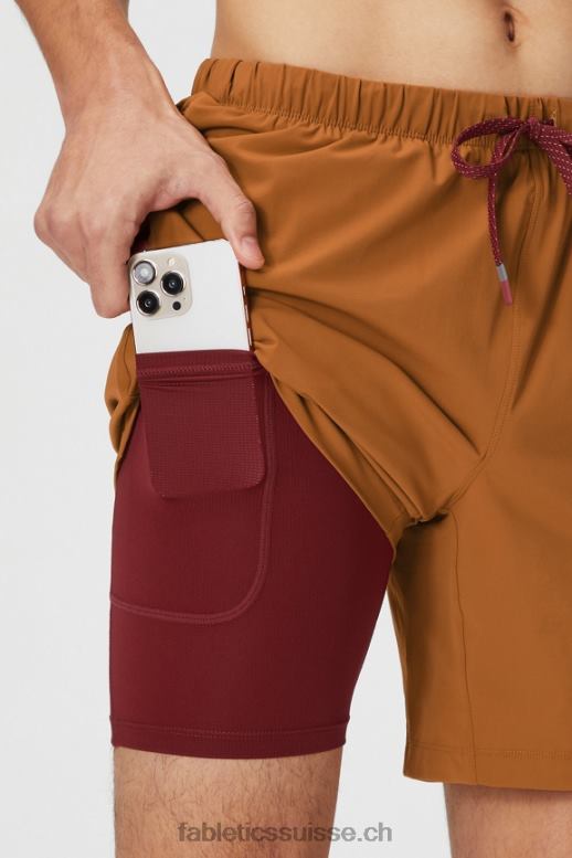 Hommes celui court (doublé) 143 B0B6R3187 rouille vintage Fabletics