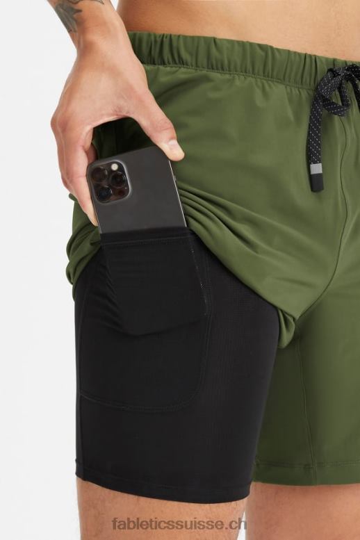 Hommes celui court (doublé) 143 B0B6R3188 mousse noire Fabletics
