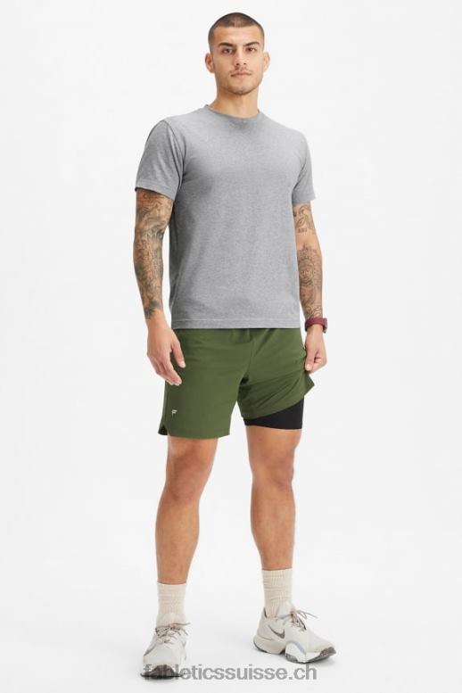 Hommes celui court (doublé) 143 B0B6R3188 mousse noire Fabletics