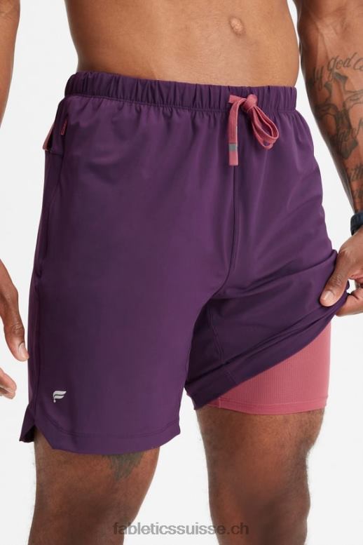 Hommes celui court (doublé) 143 B0B6R3189 Vin chaud Fabletics