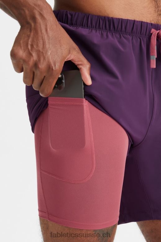 Hommes celui court (doublé) 143 B0B6R3189 Vin chaud Fabletics