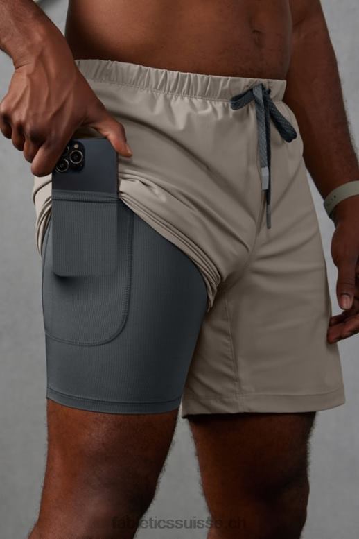 Hommes celui court (doublé) 162 B0B6R3295 kaki brutaliste Fabletics