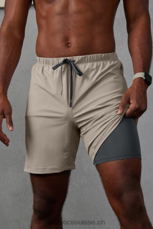 Hommes celui court (doublé) 162 B0B6R3295 kaki brutaliste Fabletics